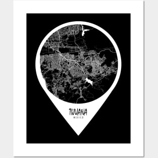 Tijuana, Mexico City Map - Travel Pin Posters and Art